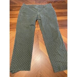 Old Navy Pixie Pants 14R Green Polka Mid-Rise Skinny Ankle Stretch Cotton Twill